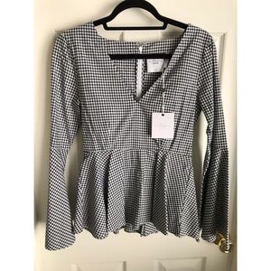 L’Academie Statement Gingham Top